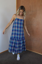 Load image into Gallery viewer, Parker Dress - Blue/Green Check
