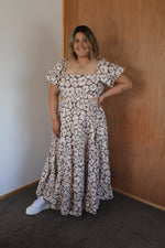 Load image into Gallery viewer, Biddy Dress - Cream &amp; Brown Floral
