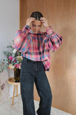 Load image into Gallery viewer, Sheer Top - Pink Plaid
