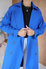 Load image into Gallery viewer, Quilted Trench - Electric Blue
