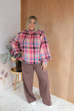 Load image into Gallery viewer, Sheer Top - Pink Plaid
