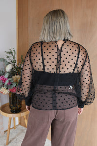 Sheer Top - Black Spot