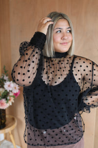 Sheer Top - Black Spot