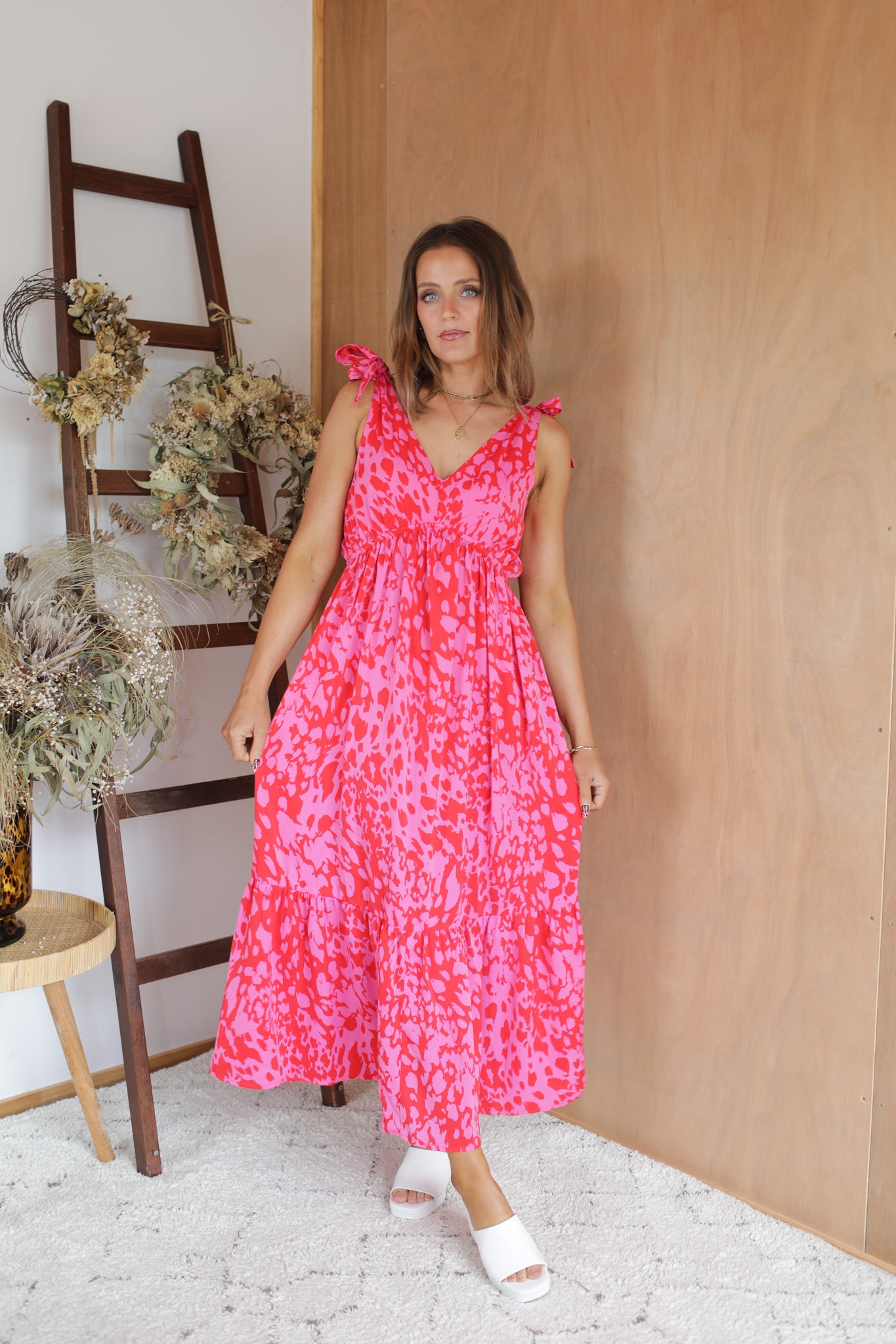 Adeline Dress - Pink/Red