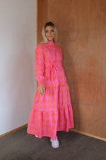 Load image into Gallery viewer, Frankie Dress - Pink/Orange Htooth
