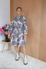 Load image into Gallery viewer, Tia Dress - Charcoal Peony
