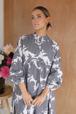 Load image into Gallery viewer, Tia Dress - Charcoal Peony
