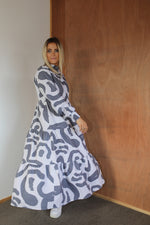 Load image into Gallery viewer, Frankie Dress - Charcoal Abstract
