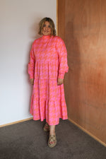 Load image into Gallery viewer, Frankie Dress - Pink/Orange Htooth
