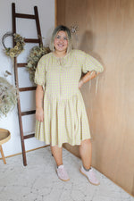 Load image into Gallery viewer, Abigail Dress - Yellow/Pink Check
