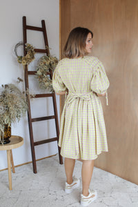 Abigail Dress - Yellow/Pink Check