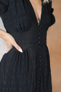 Peachy Dress - Black Stripe