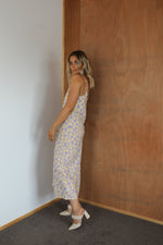 Load image into Gallery viewer, Bias Slip Dress - Lilac/Yellow Flower
