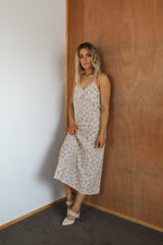 Load image into Gallery viewer, Bias Slip Dress - Lilac/Yellow Flower
