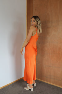 Bias Slip Dress - Orange