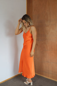 Bias Slip Dress - Orange
