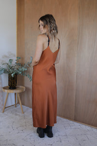 Bias Slip Dress - Bronze