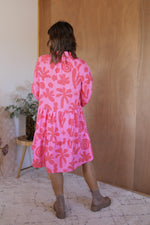 Load image into Gallery viewer, Elmwood Dress - Pink/Red Palm
