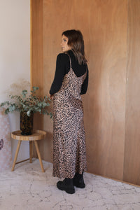 Bias Slip Dress - Leopard