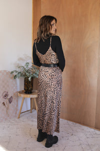 Bias Slip Dress - Leopard