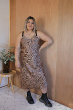 Load image into Gallery viewer, Bias Slip Dress - Leopard
