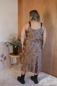 Bias Slip Dress - Leopard