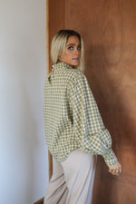 Load image into Gallery viewer, Sheer Top - Green/Orange Plaid

