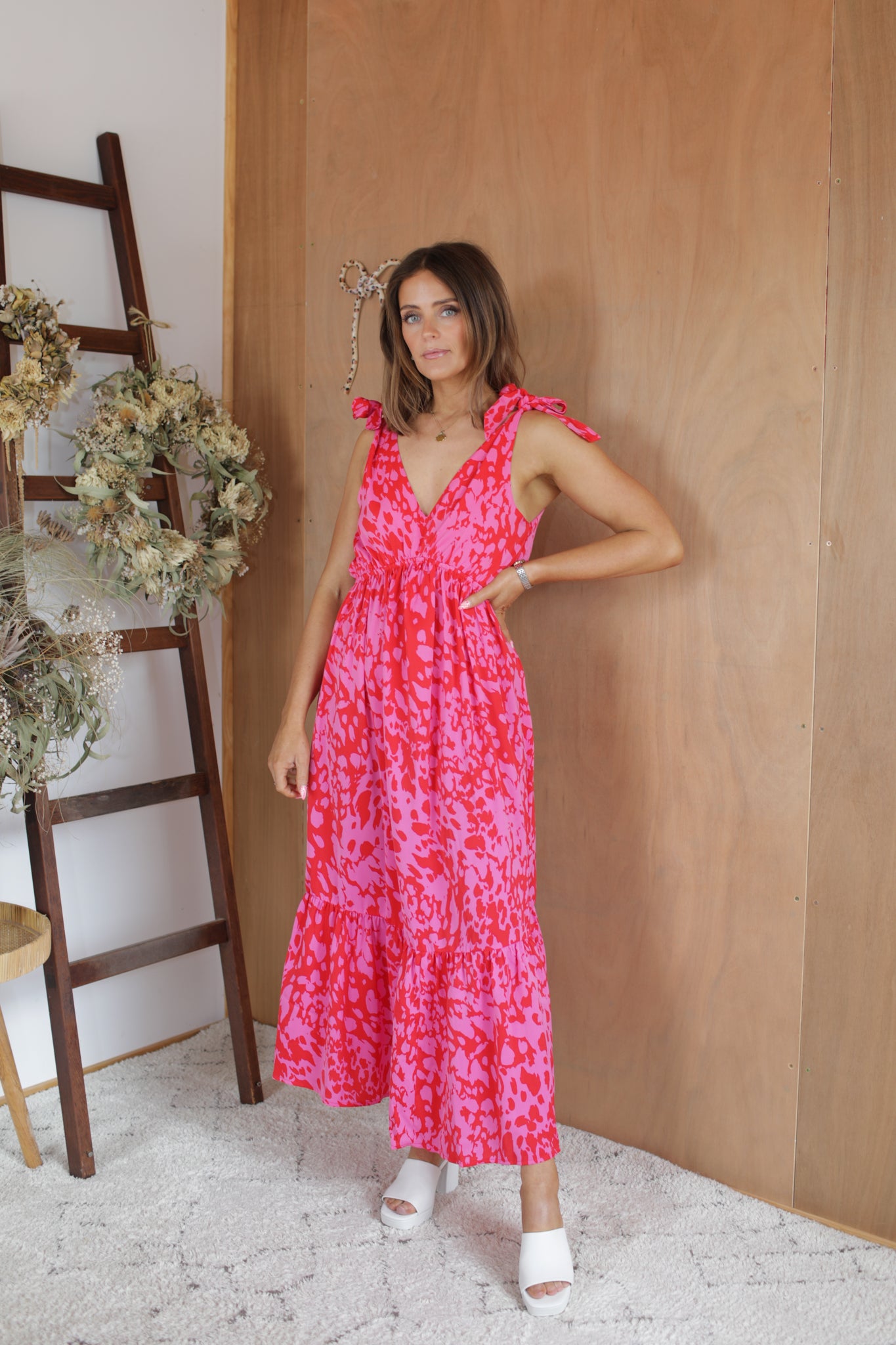 Adeline Dress - Pink/Red