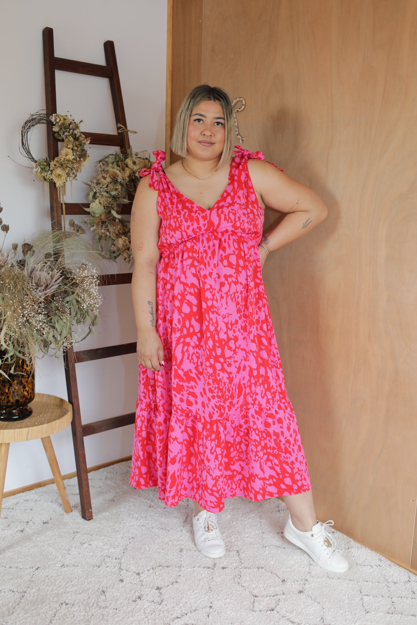 Adeline Dress - Pink/Red