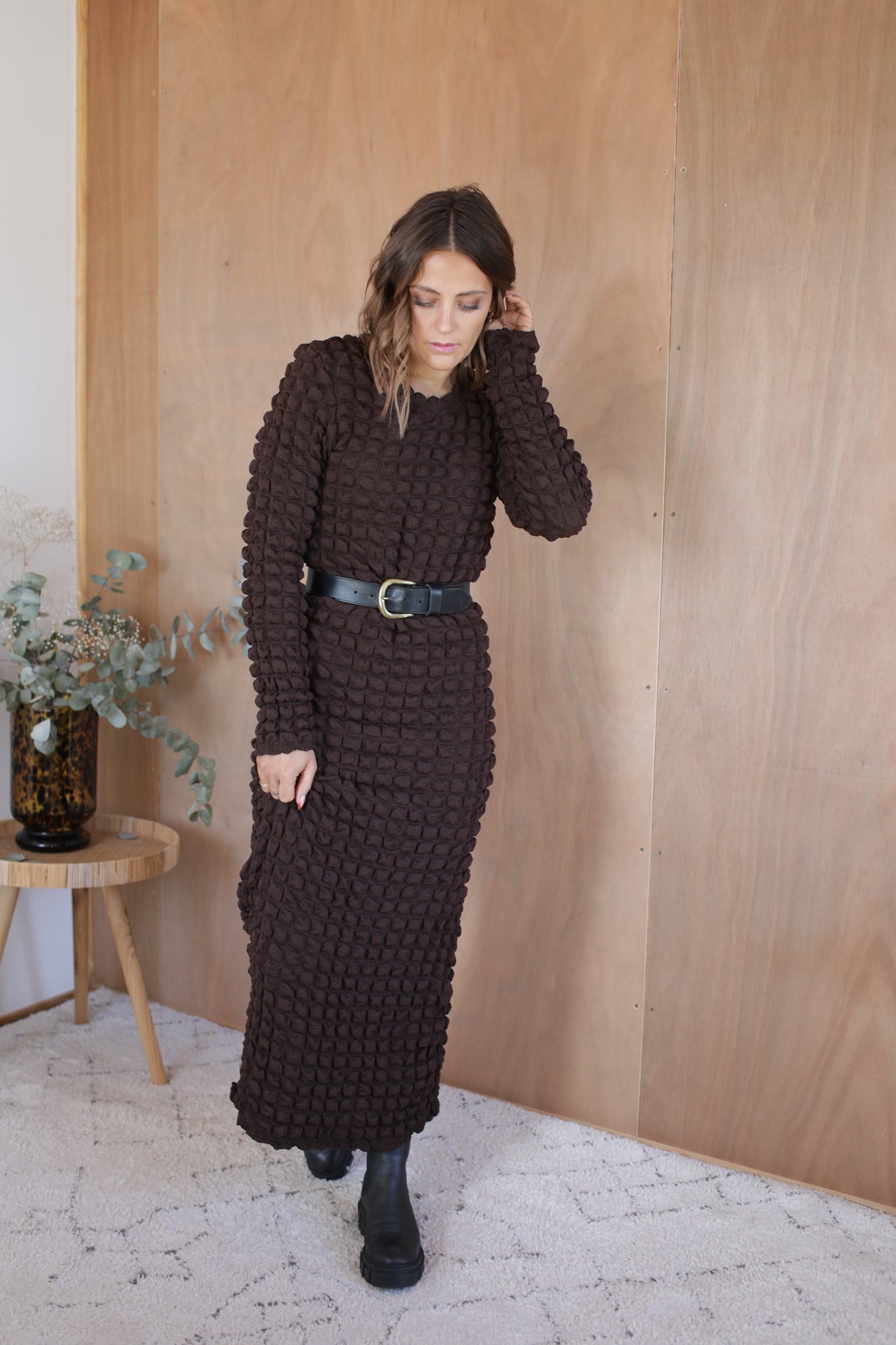 Lauren Dress - Brown Bubble