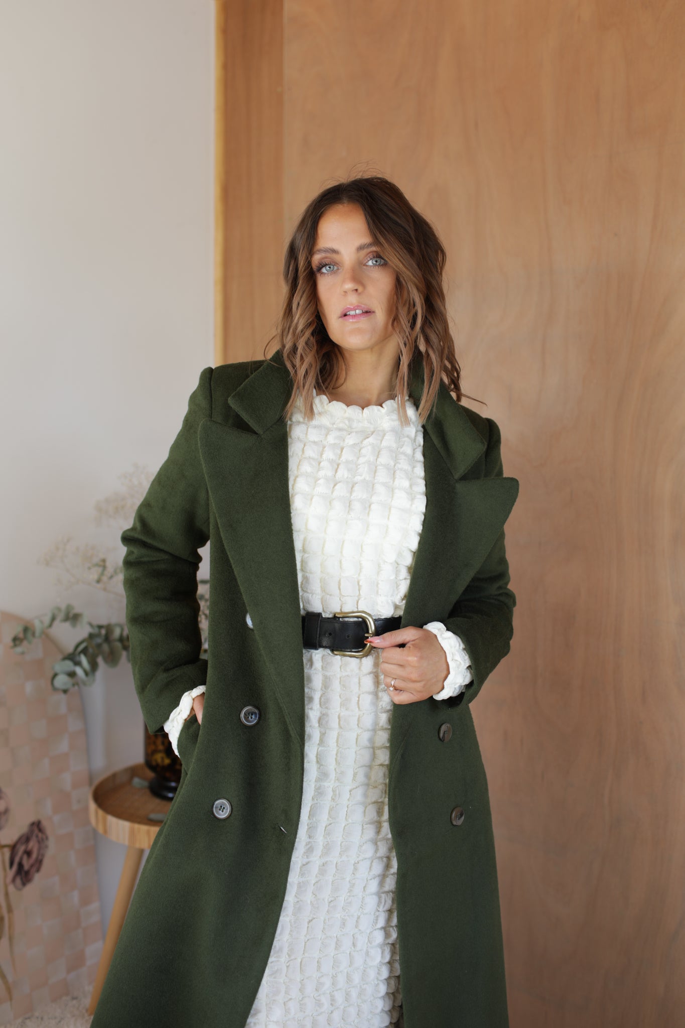 Long Coat Khaki Heidi Frank