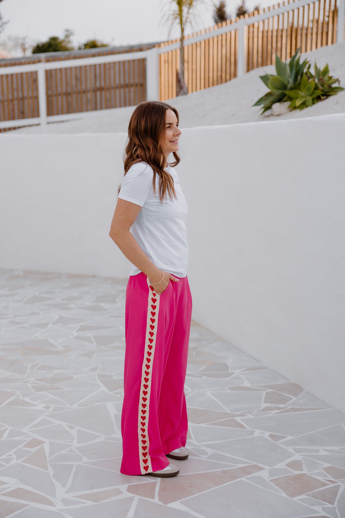 Willow Pants - Hot Pink/Red Heart – Heidi Frank