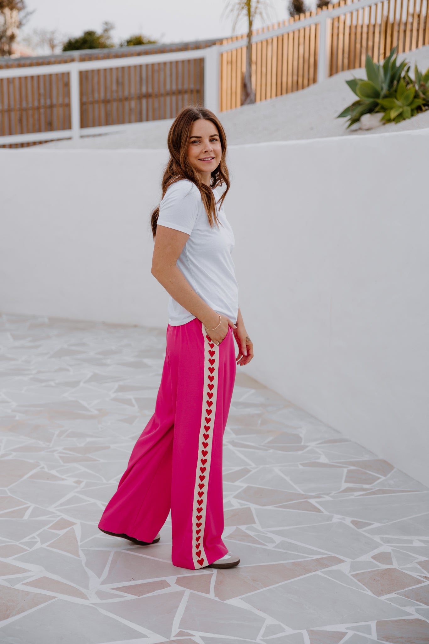 Willow Pants - Hot Pink/Red Heart – Heidi Frank